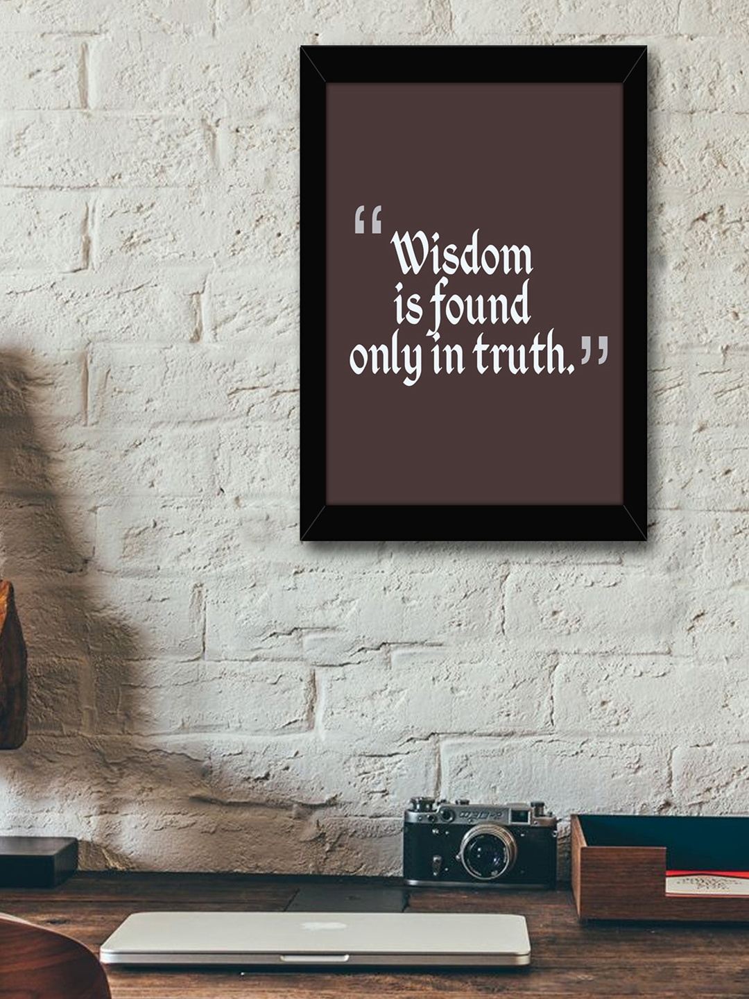 

TIED RIBBONS Black & Brown Solid Inspirational Typographic Wall Art