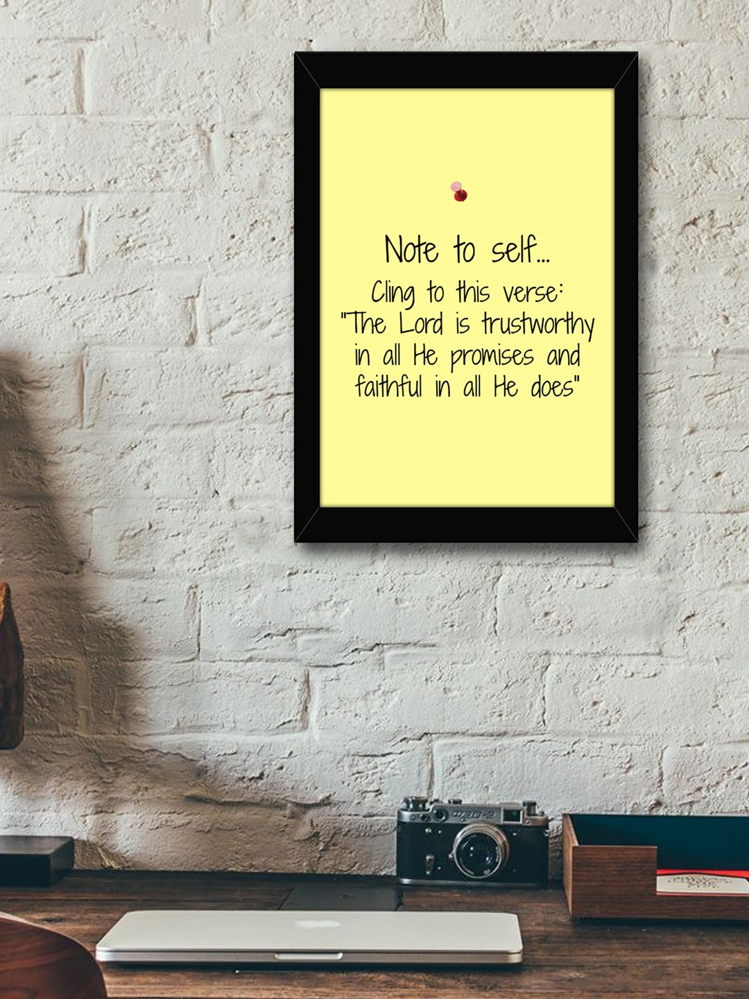 

TIED RIBBONS Black & Yellow Solid Inspirational Typographic Wall Art