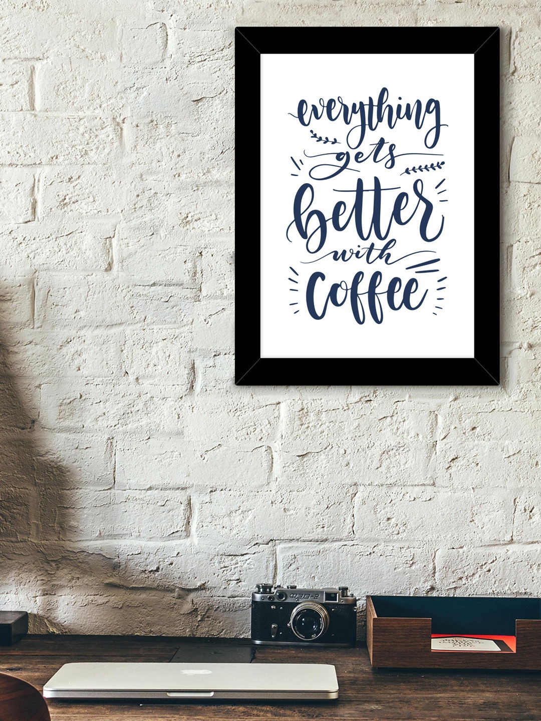 

TIED RIBBONS Black & Navy Blue Solid Typographic Wall Art