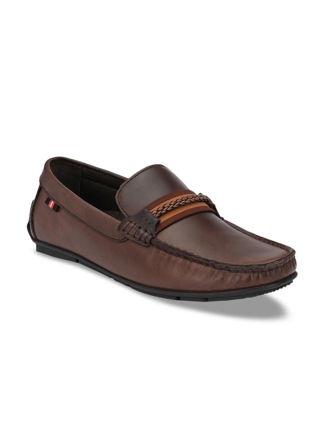 Hitz Men Brown Leather Loafers