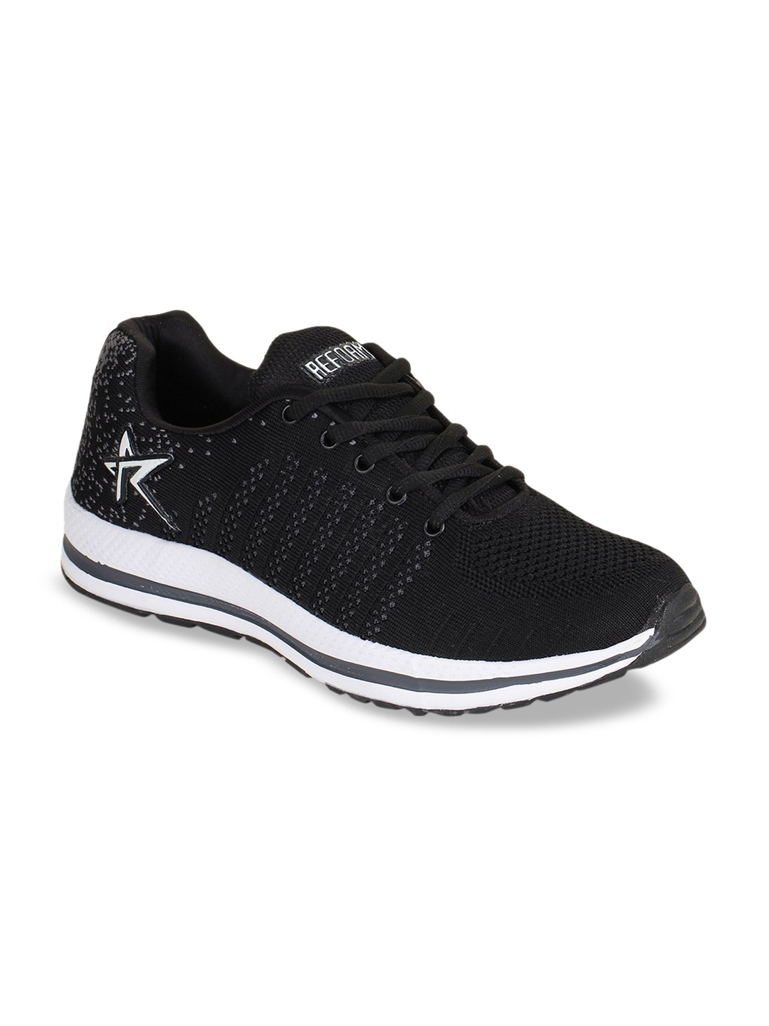 

REFOAM Men Black Mesh Running Shoes