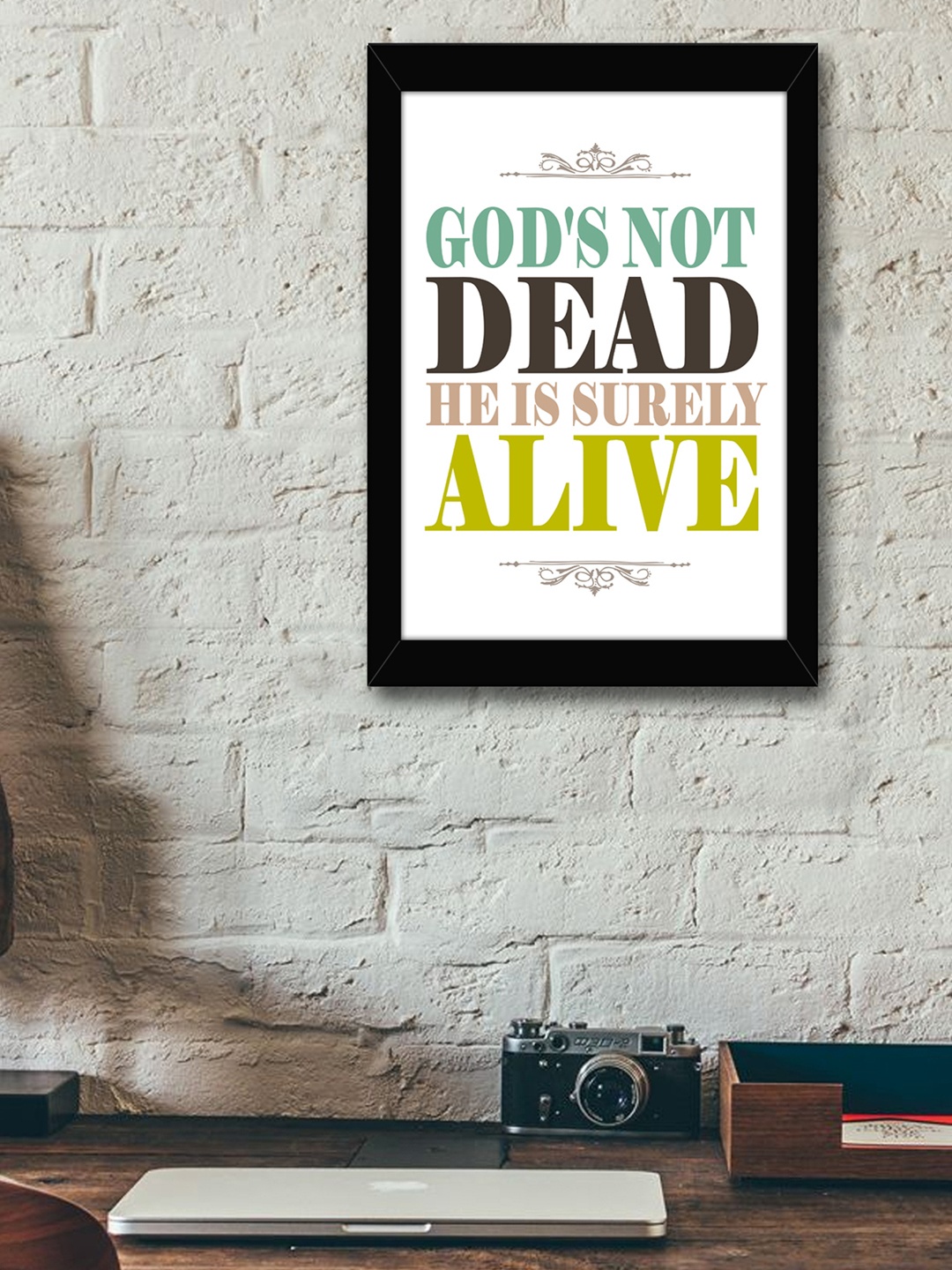

TIED RIBBONS Black & White Solid Inspirational Typographic Wall Art