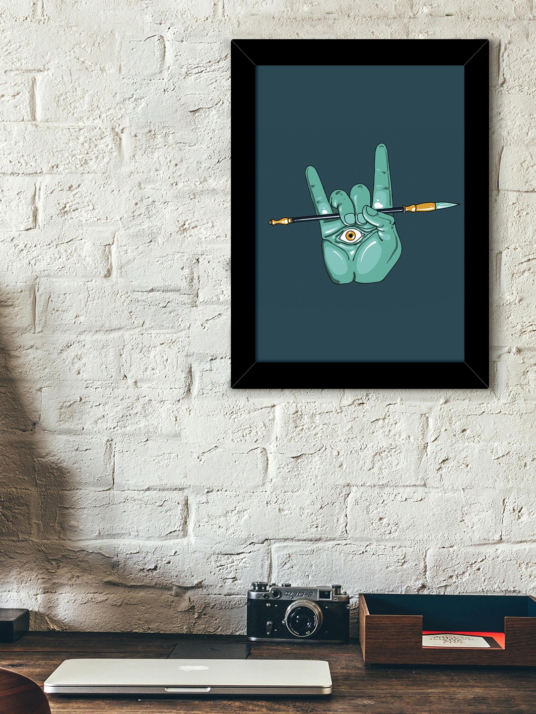 

TIED RIBBONS Black & Teal Blue Graphic Wall Art