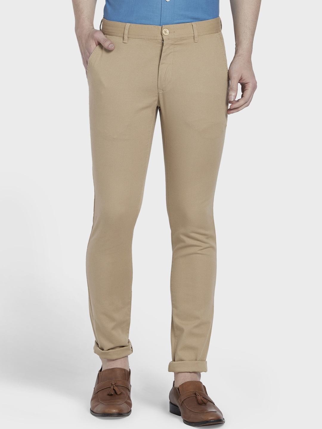 

ColorPlus Men Khaki Regular Fit Solid Chinos