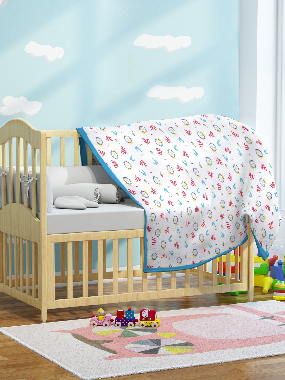 

My Milestones Kids White Pure Cotton Muslin Baby Blanket 2 Layered