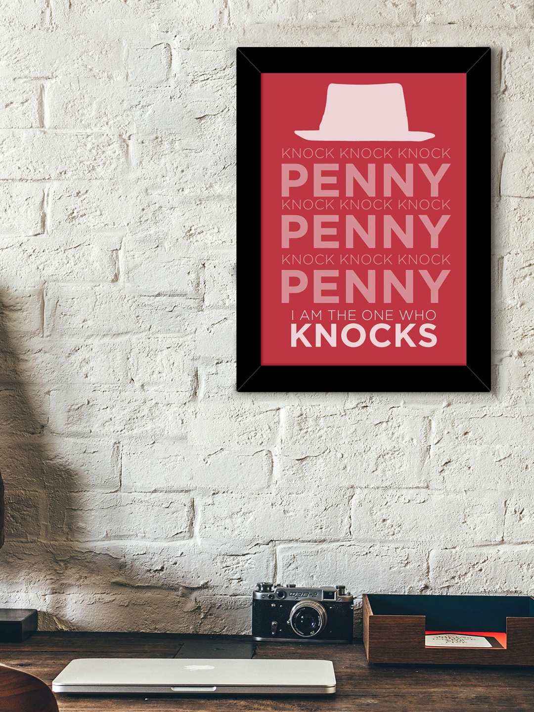 

TIED RIBBONS Black & Pink Solid Typographic Wall Art