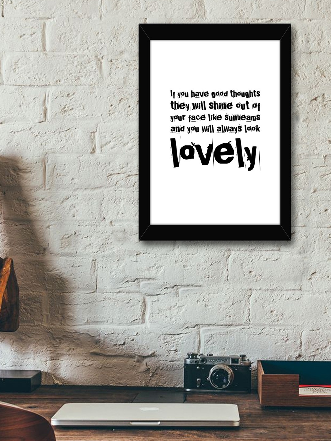 

TIED RIBBONS White & Black Printed Synthetic Fibre Framed Wall Art