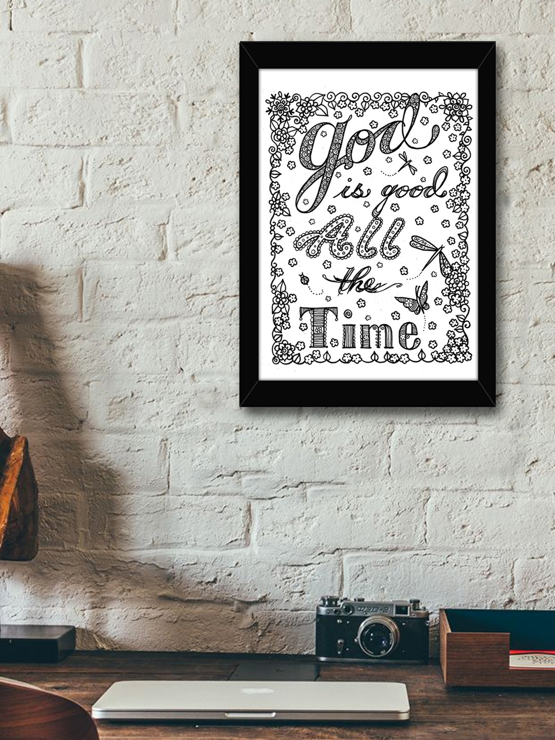 

TIED RIBBONS Black & White Solid Typographic Wall Art