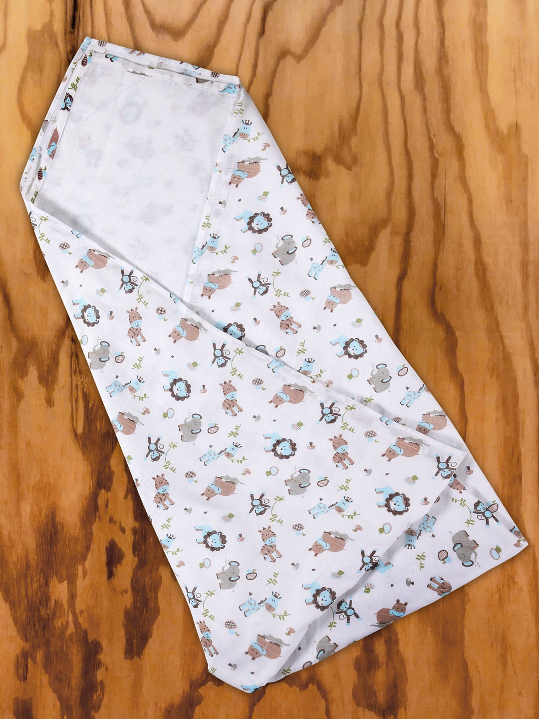 

My Milestones Infants Pure Cotton Muslin Baby Swaddle 2 pc set, White