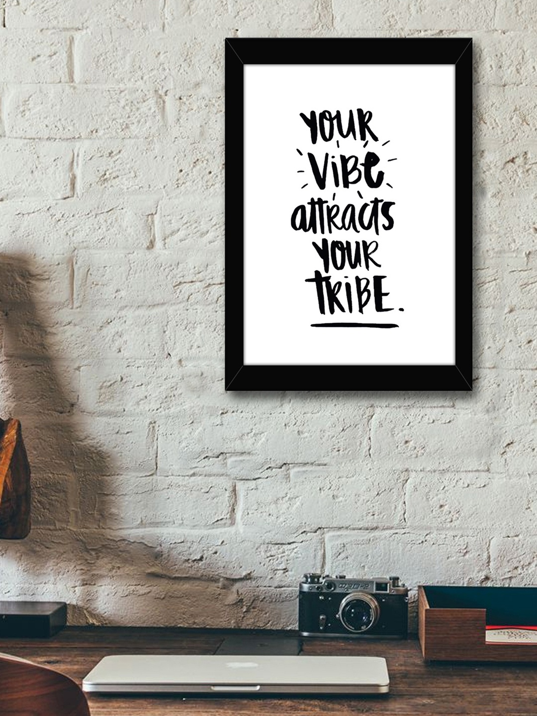 

TIED RIBBONS Black & White Solid Inspirational Typographic Wall Art