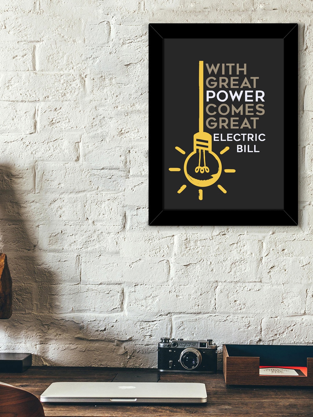 

TIED RIBBONS Black & Yellow Solid Humour Typographic Wall Art