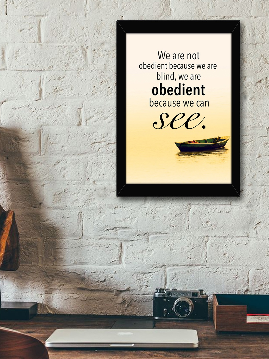 

TIED RIBBONS Black & Cream Coloured Inspirational Typographic Wall Art