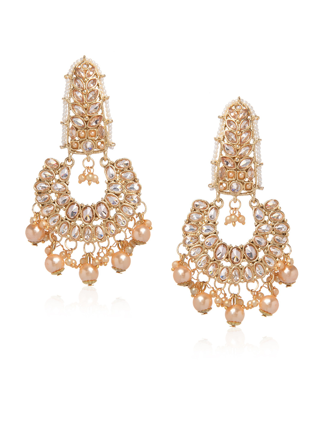 

Bamboo Tree Jewels Gold-Toned Handcrafted Classic Drop Earrings