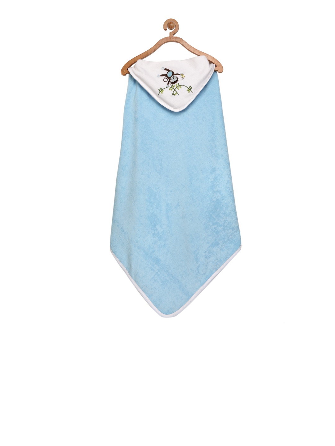 

My Milestones Unisex Infant Blue & White Colourblocked Hooded Bath Towel