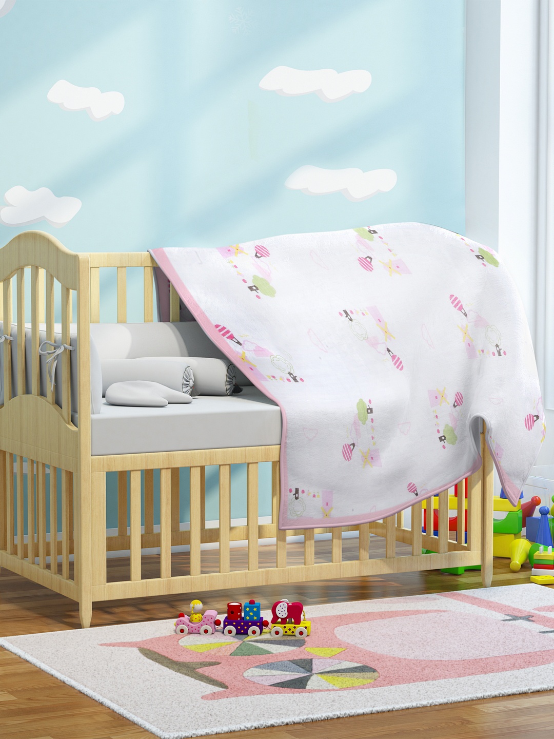 

My Milestones Kids White Pure Cotton Muslin Baby Blanket 3 Layered