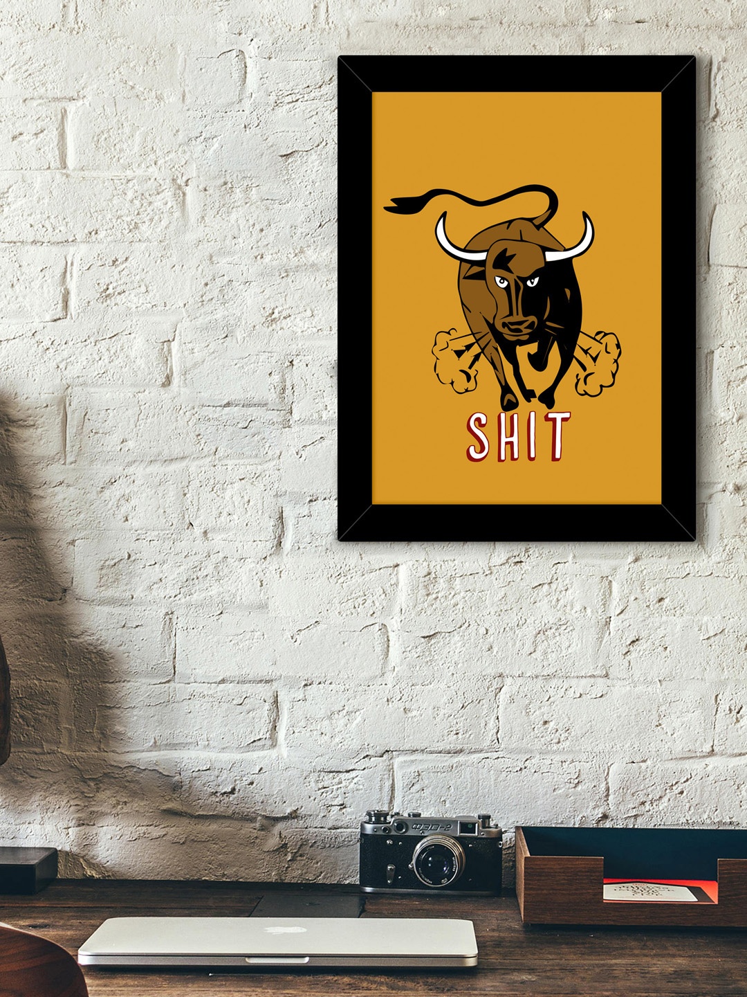 

TIED RIBBONS Black & Mustard Yellow Graphic Wall Art