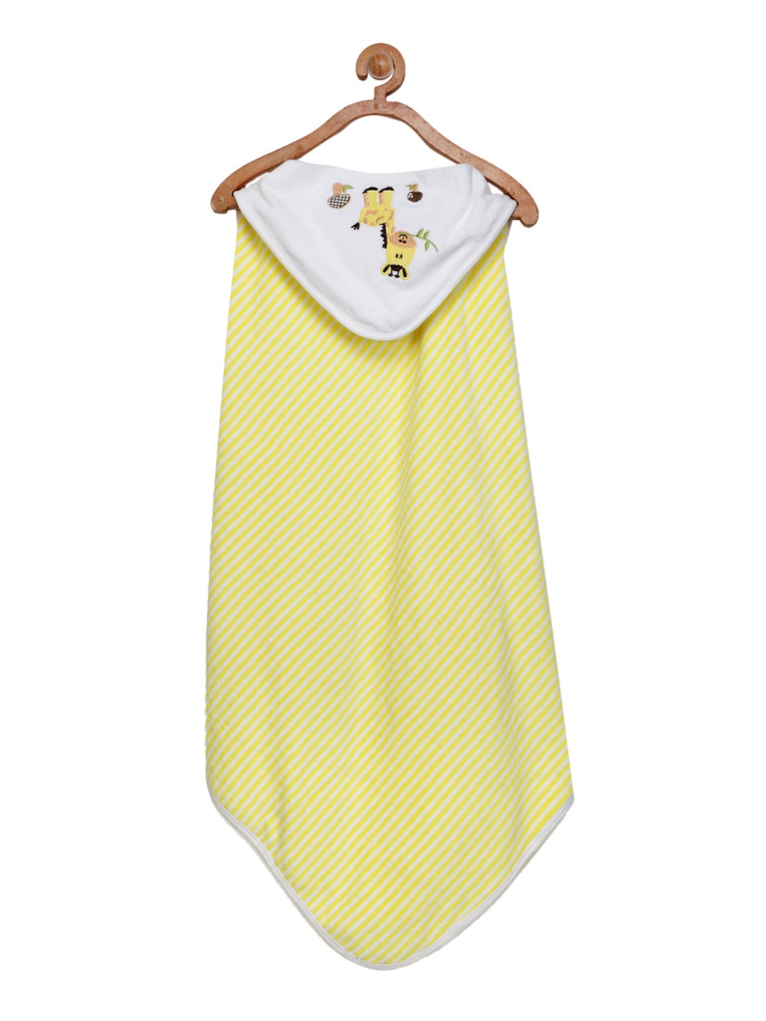 

My Milestones Unisex Infant Yellow & White Striped Hooded Bath Towel