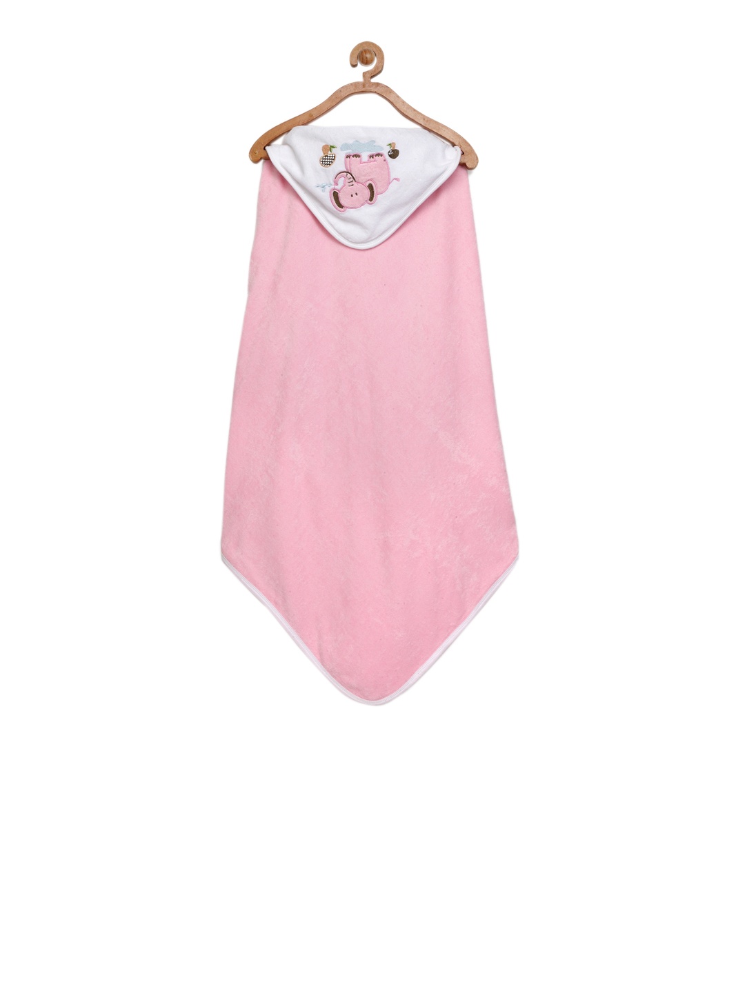 

My Milestones Unisex Infant Pink & White Colourblocked Hooded Bath Towel