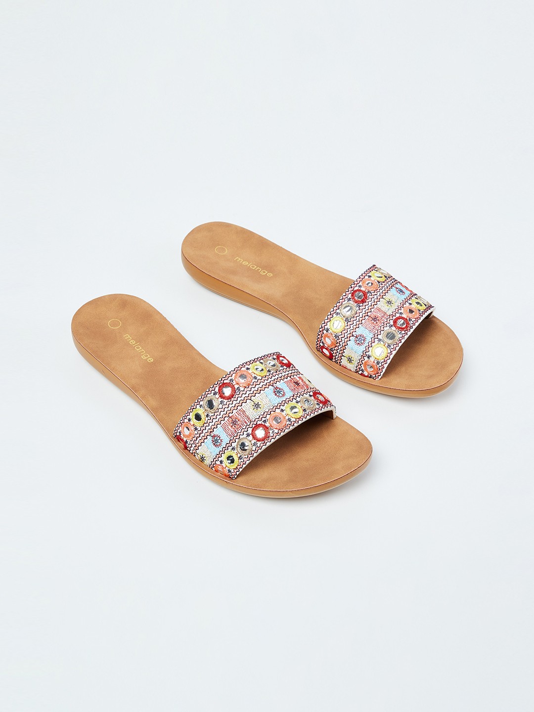 

Melange by Lifestyle Women Multicoloured Woven Design Open Toe Flats, Multi