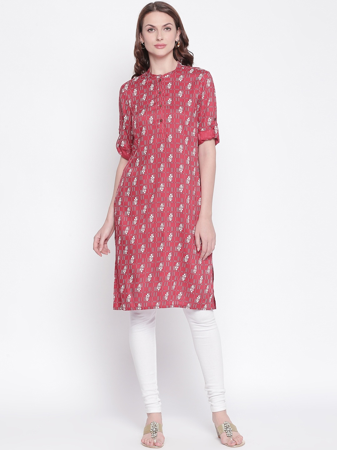 

RANGMANCH BY PANTALOONS Women Pink Printed Straight Kurta