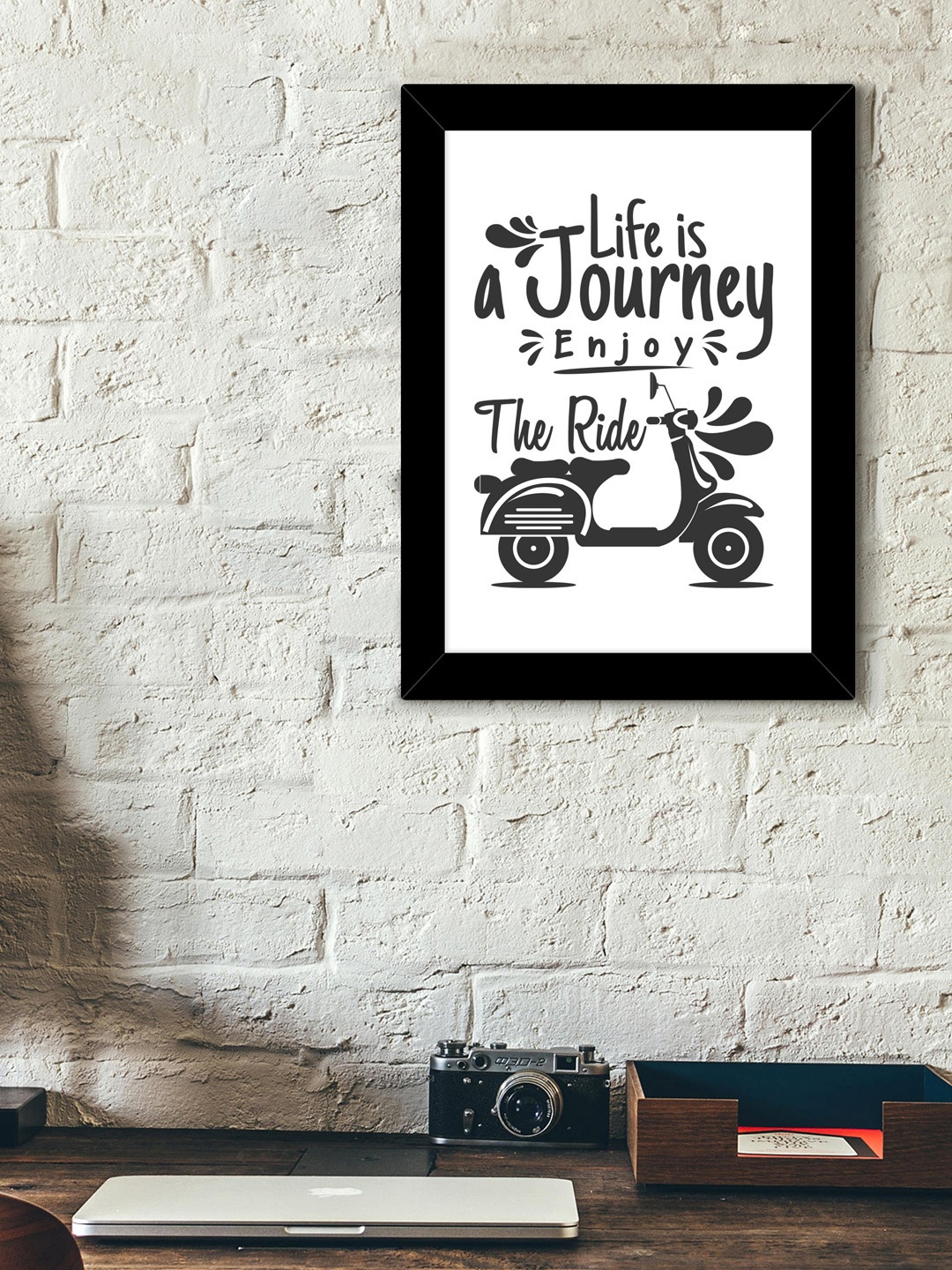 

TIED RIBBONS Black & Charcoal Grey Solid Inspirational Typographic Wall Art