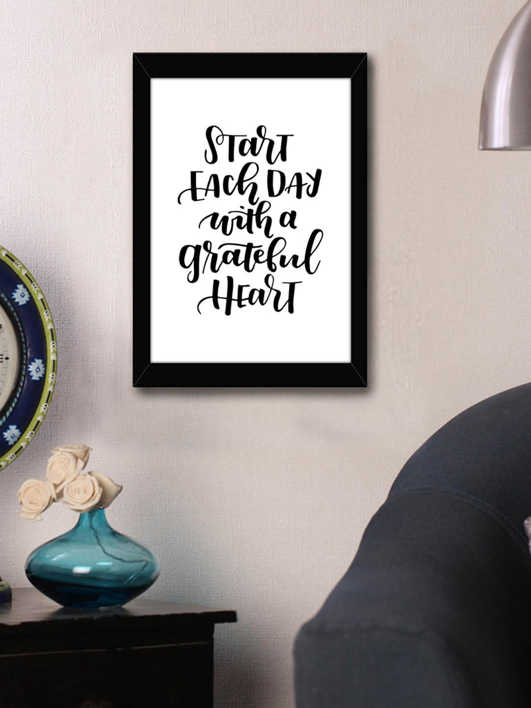 

TIED RIBBONS White & Black Printed Synthetic Fibre Framed Wall Art