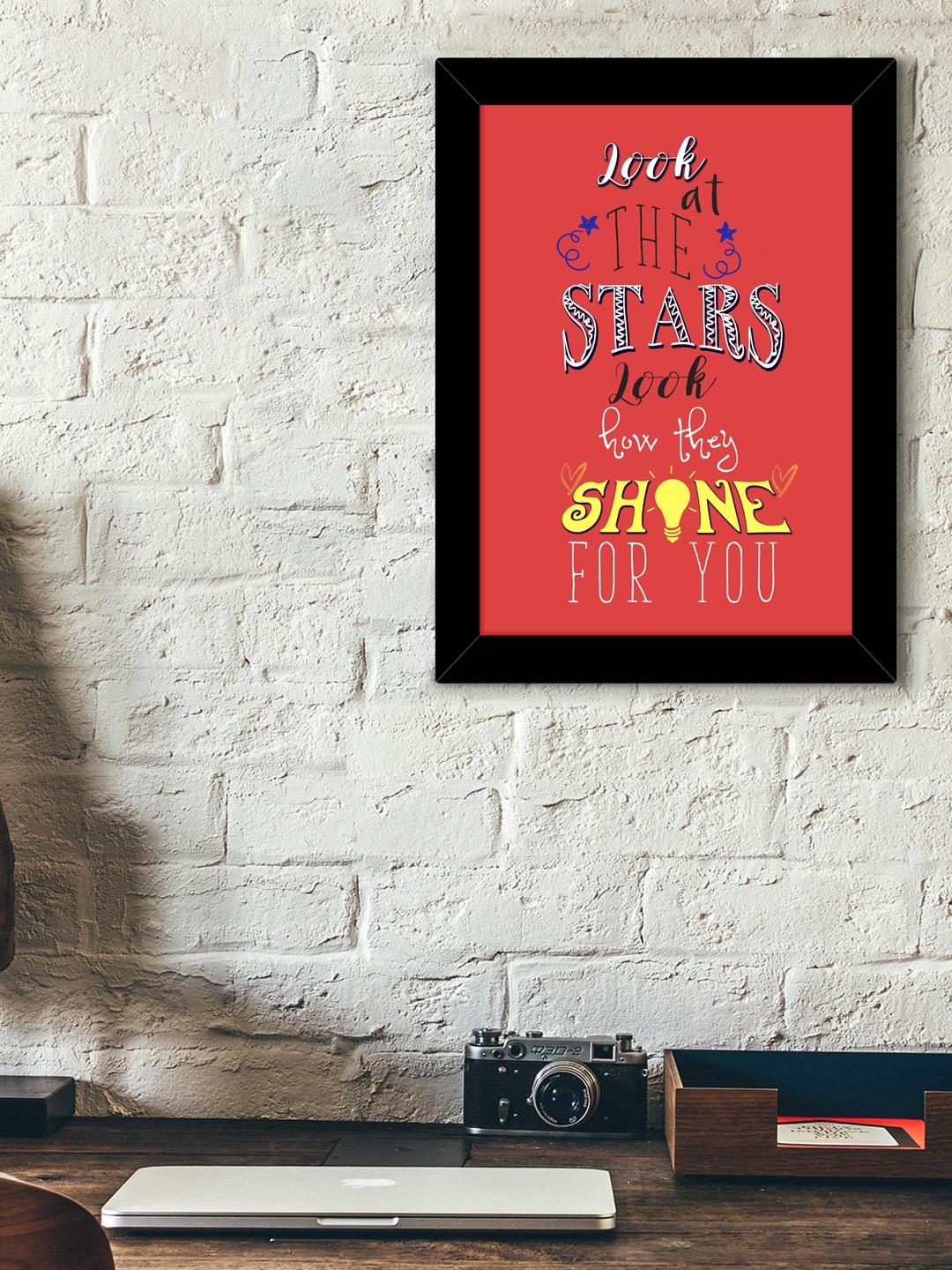 

TIED RIBBONS Black & Coral Coloured Solid Typographic Wall Art