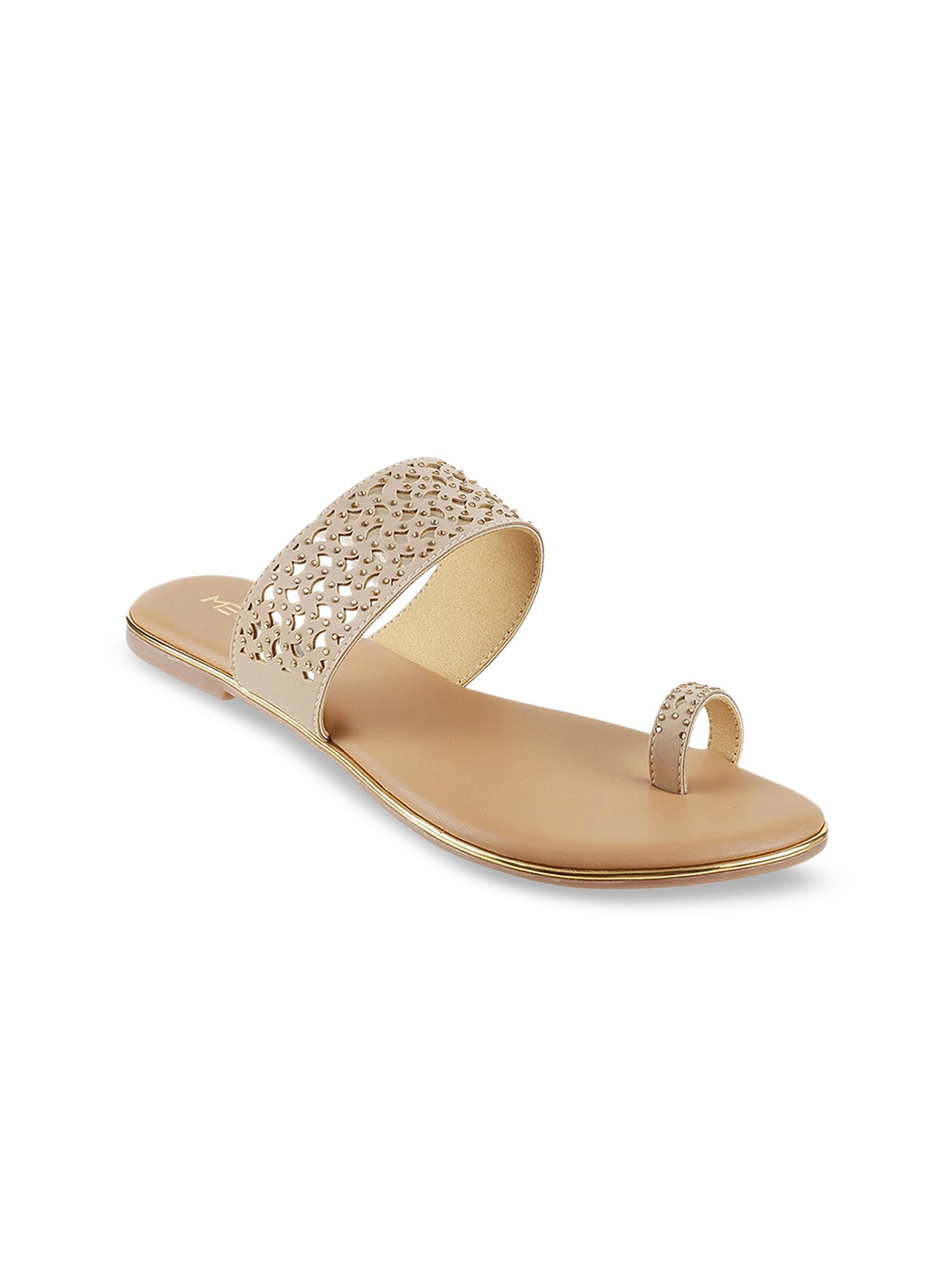 

Metro Women Beige Laser Cuts One Toe Flats