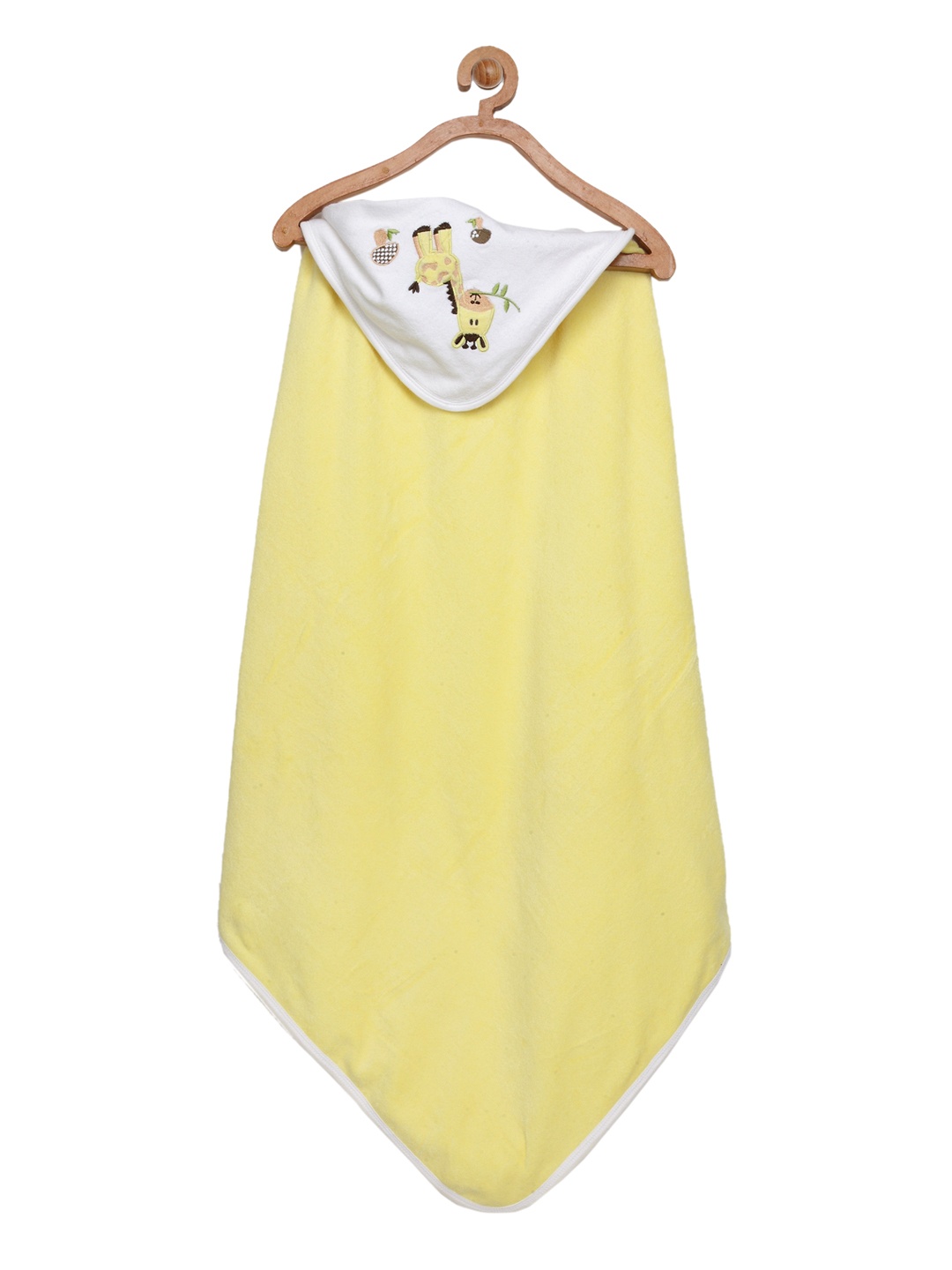 

My Milestones Unisex Infant Yellow & White Solid Hooded Bath Towel