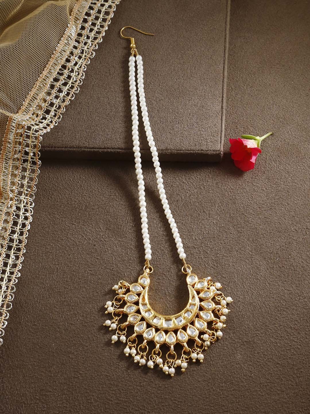 

Bamboo Tree Jewels Gold Toned Maang Tika