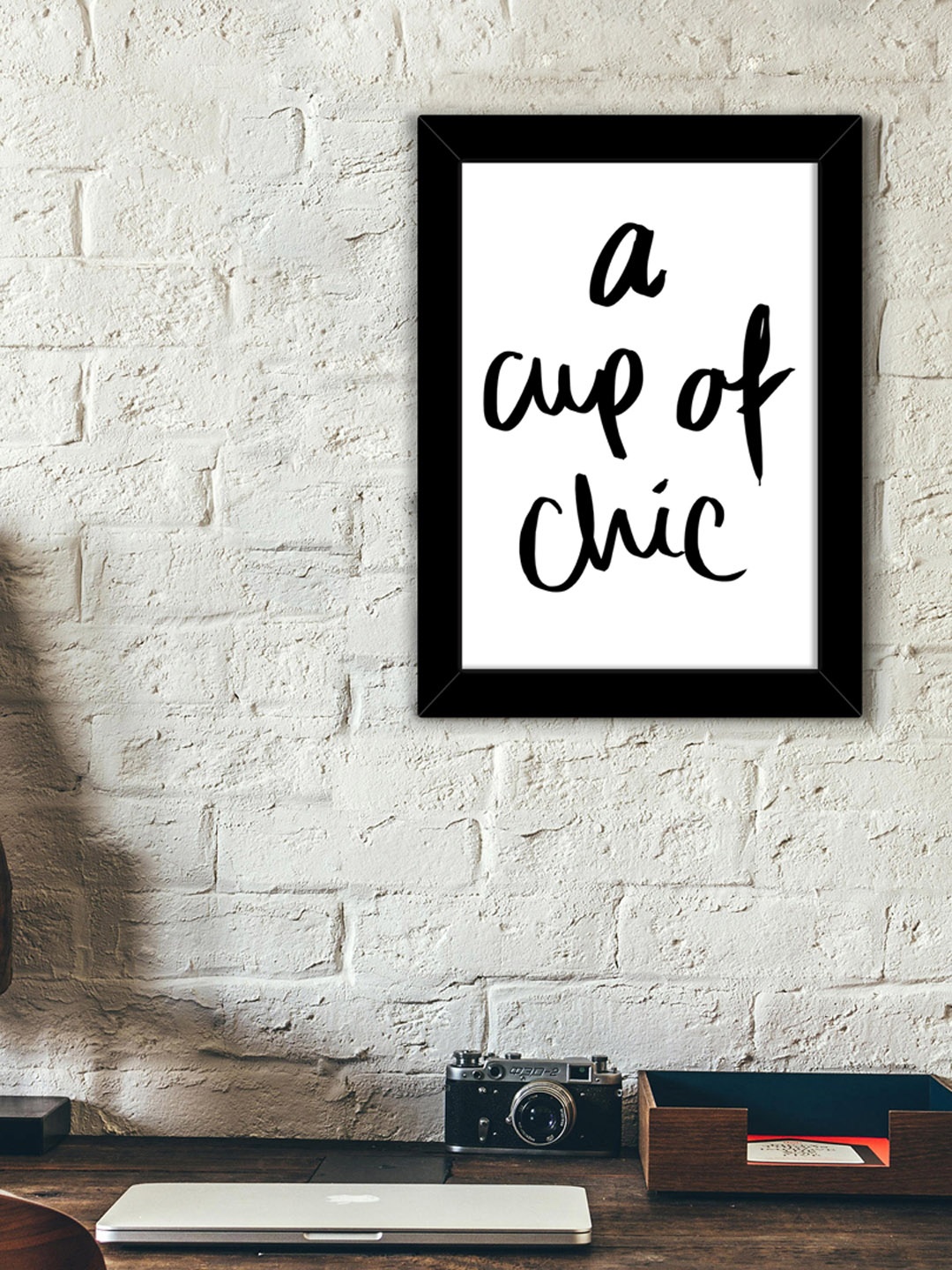 

TIED RIBBONS White & Black Printed Synthetic Fibre Framed Wall Art