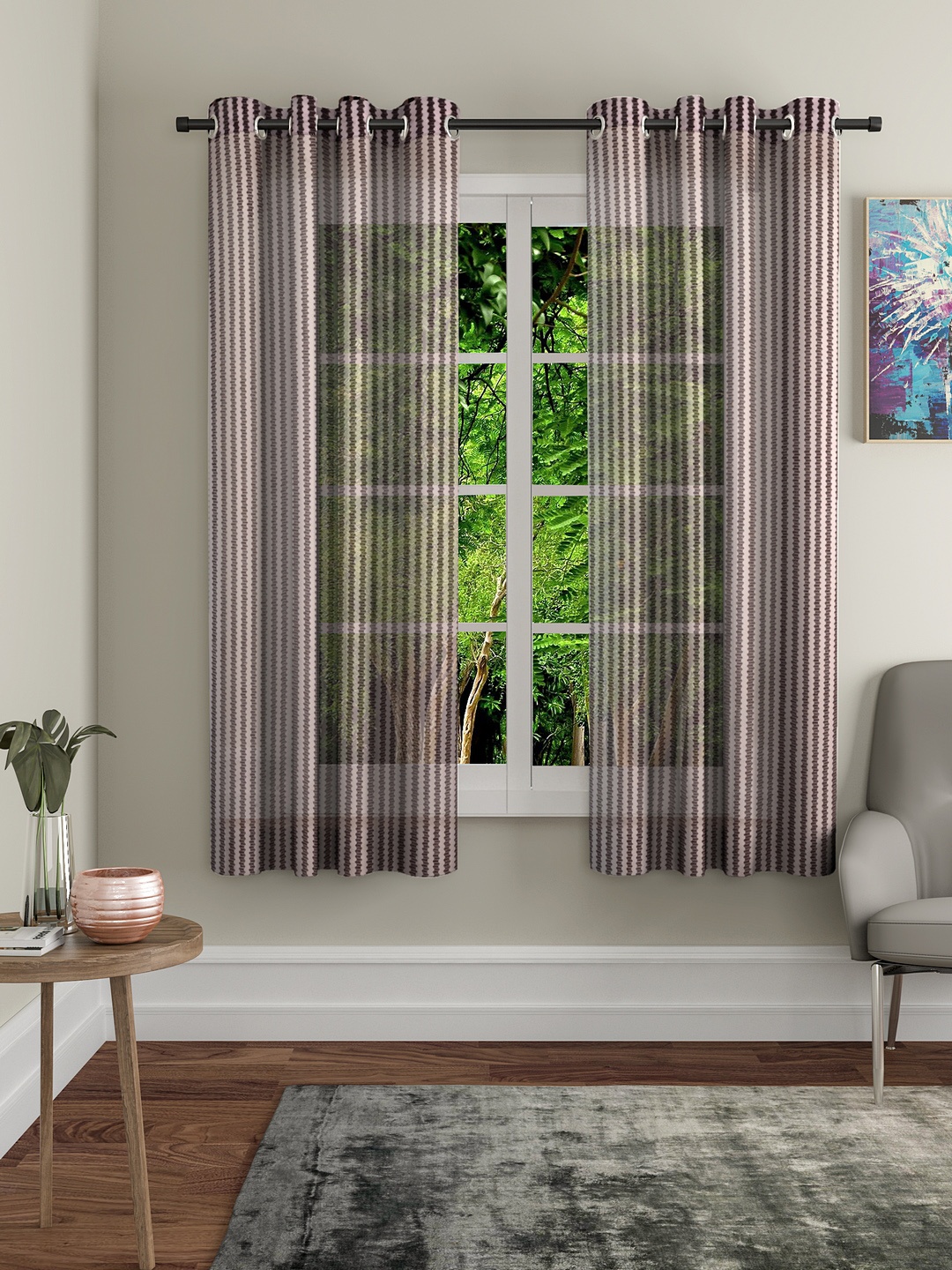 

Home Sizzler Brown Set of 2 Window Curtains