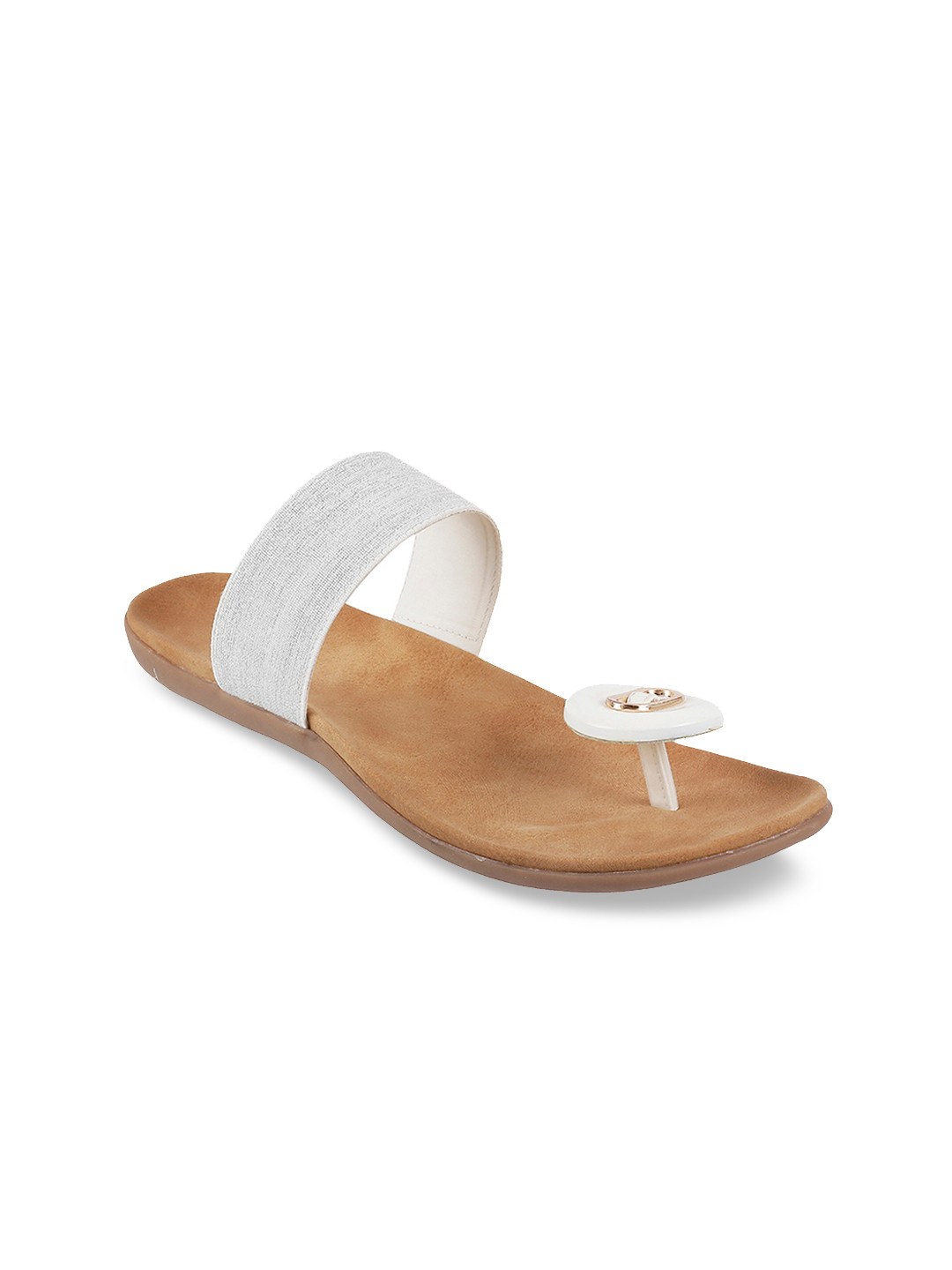 

Metro Women White Solid Open Toe Flats