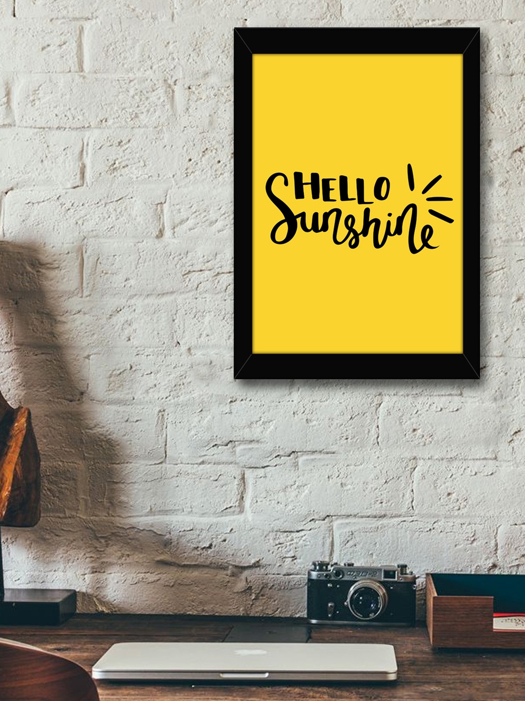 TIED RIBBONS Black & Yellow Typographic Wall Art