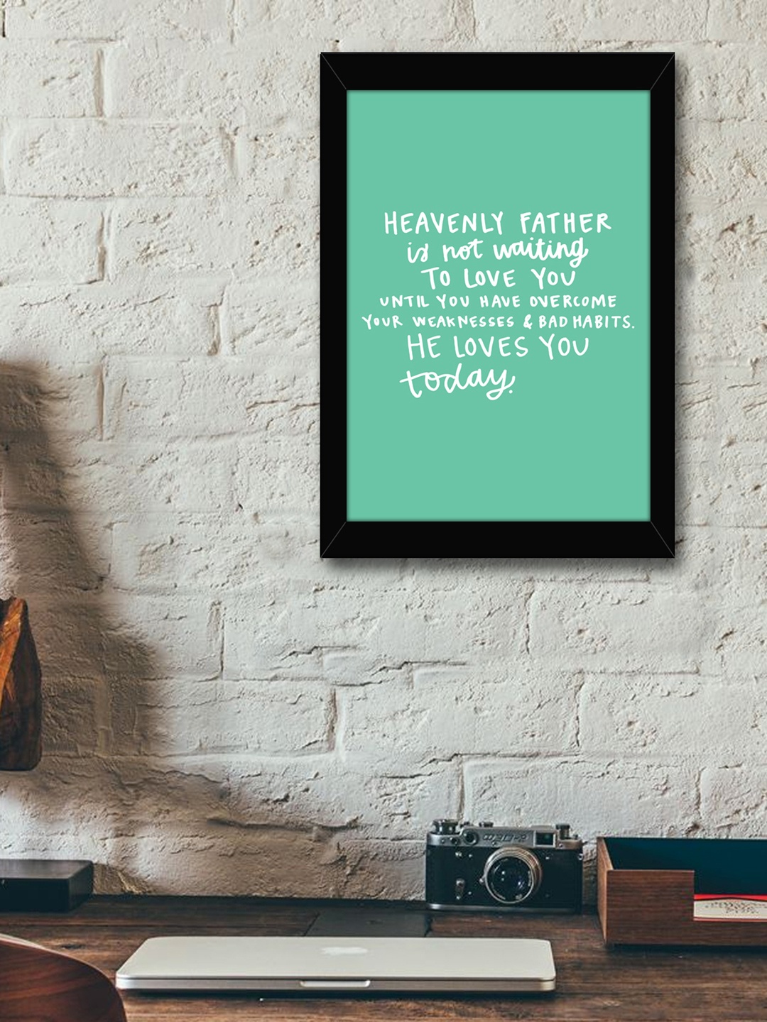 

TIED RIBBONS Black & Green Solid Inspirational Typographic Wall Art