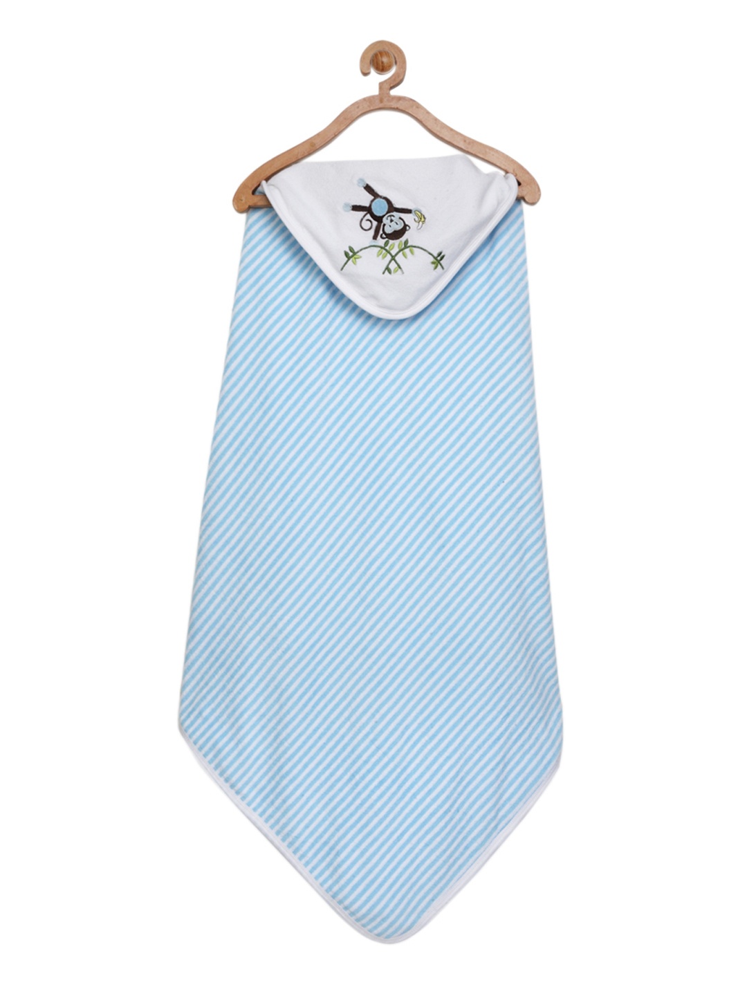 

My Milestones Unisex Infant Blue & White Striped Hooded Bath Towel