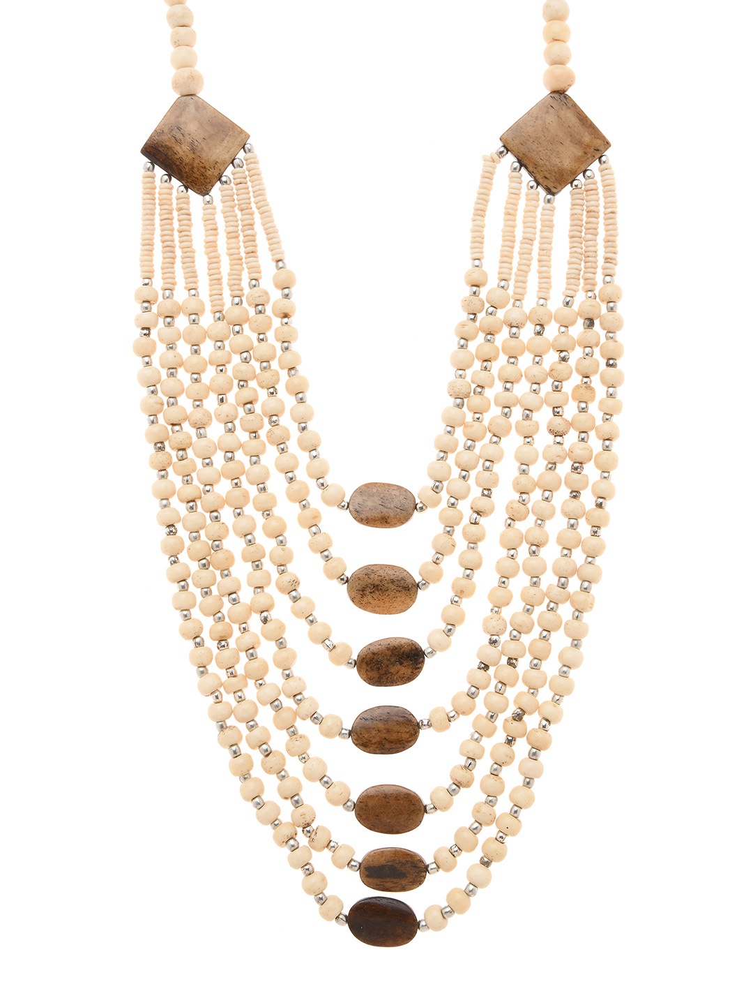 

Bamboo Tree Jewels Off-White Multistrand Handcrafted Necklace