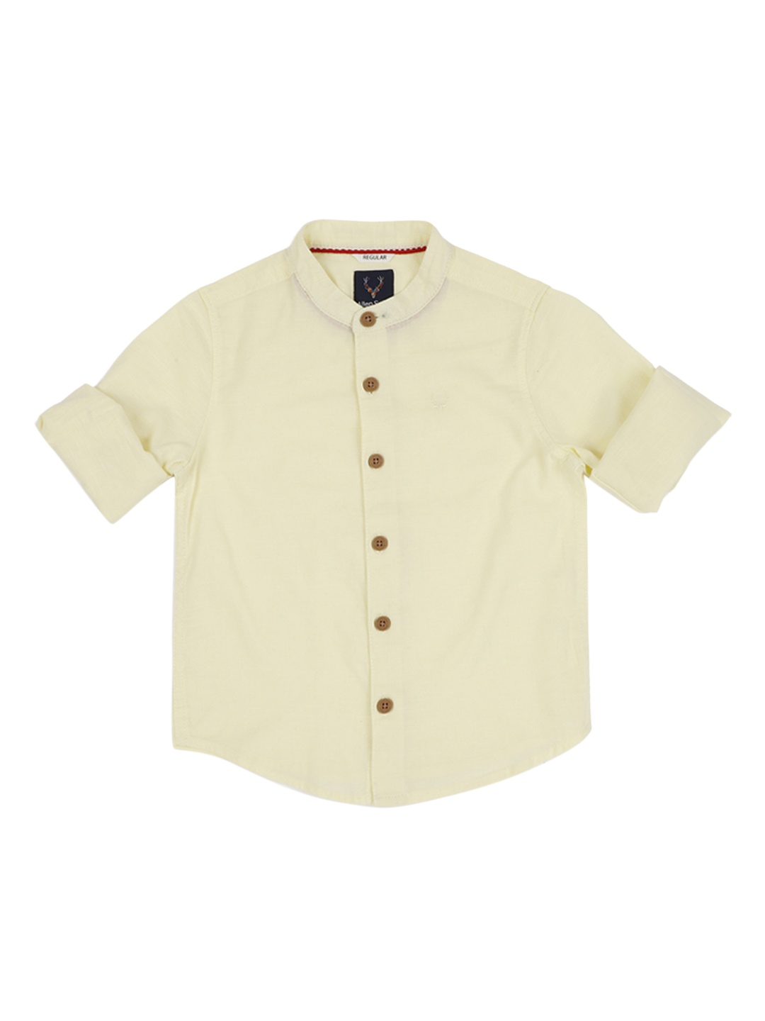 

Allen Solly Junior Boys Yellow Regular Fit Solid Casual Shirt