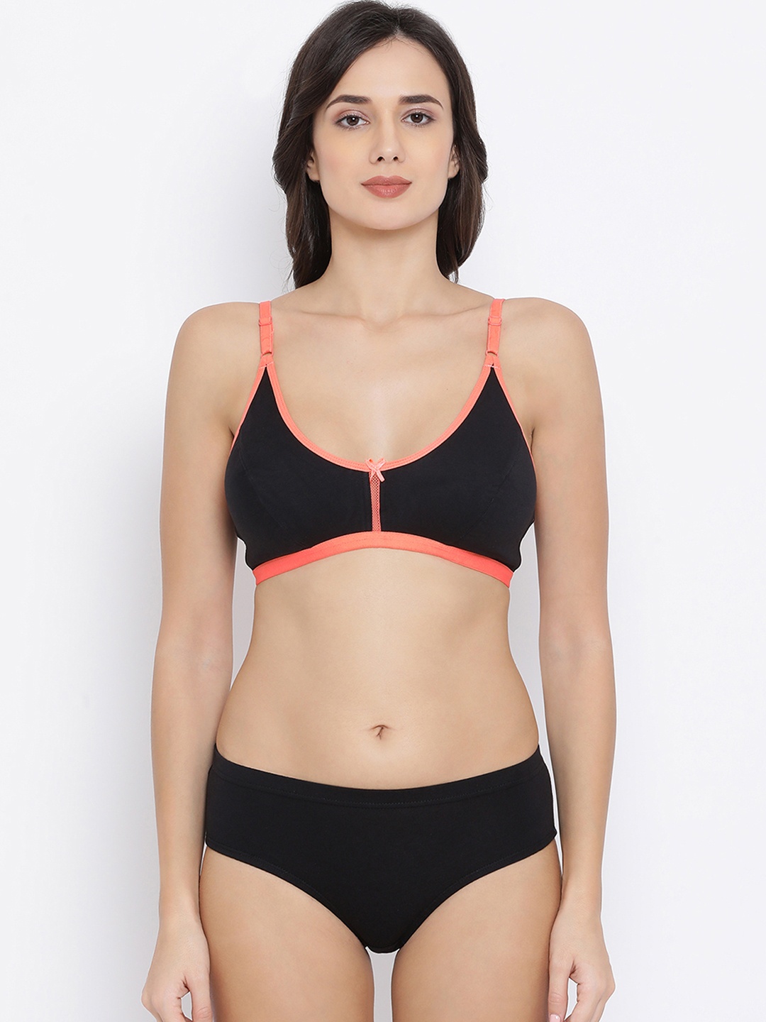 

Clovia Women Black Solid Lingerie Set COMBBP93532B