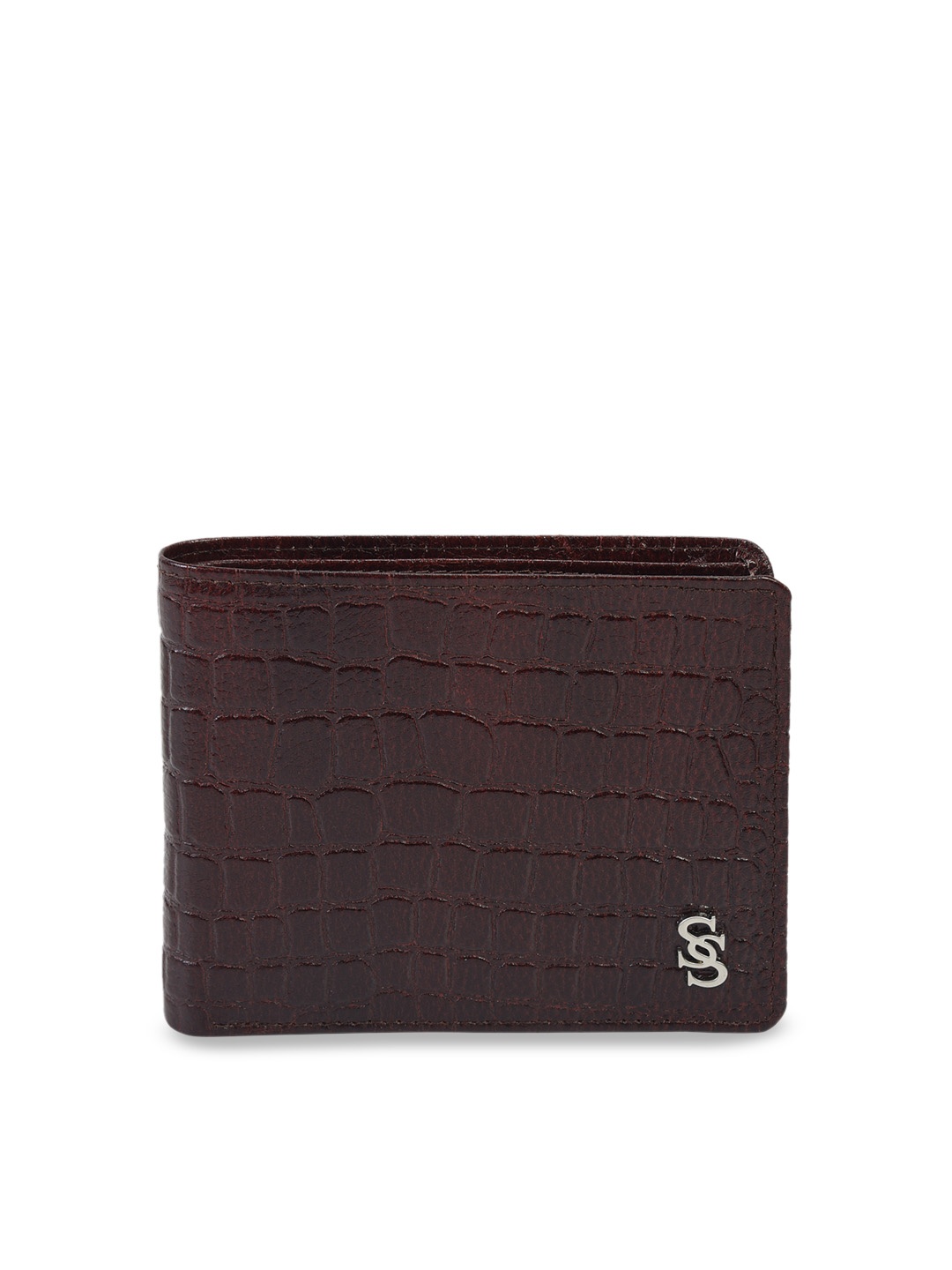 

Second SKIN Men Brown Textured Genuine Leather Two Fold Wallet