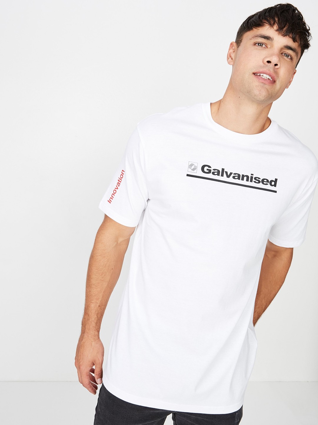 

COTTON ON Men White Printed Round Neck T-shirt