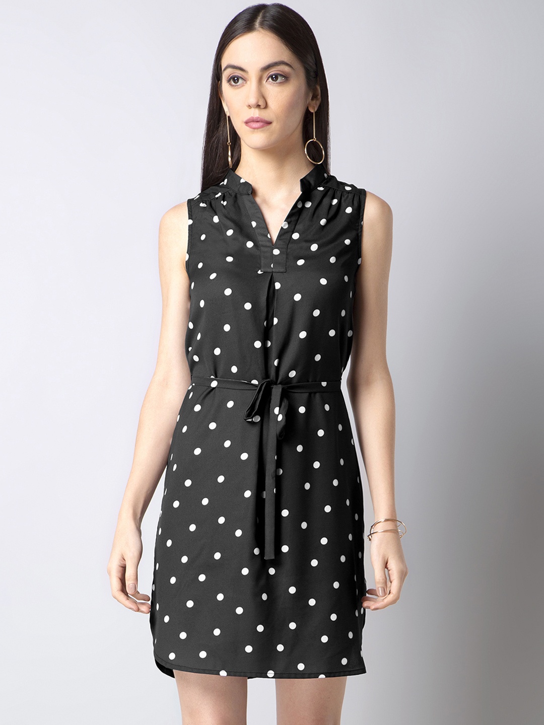 

FabAlley Women Black & White Printed Sheath Dress