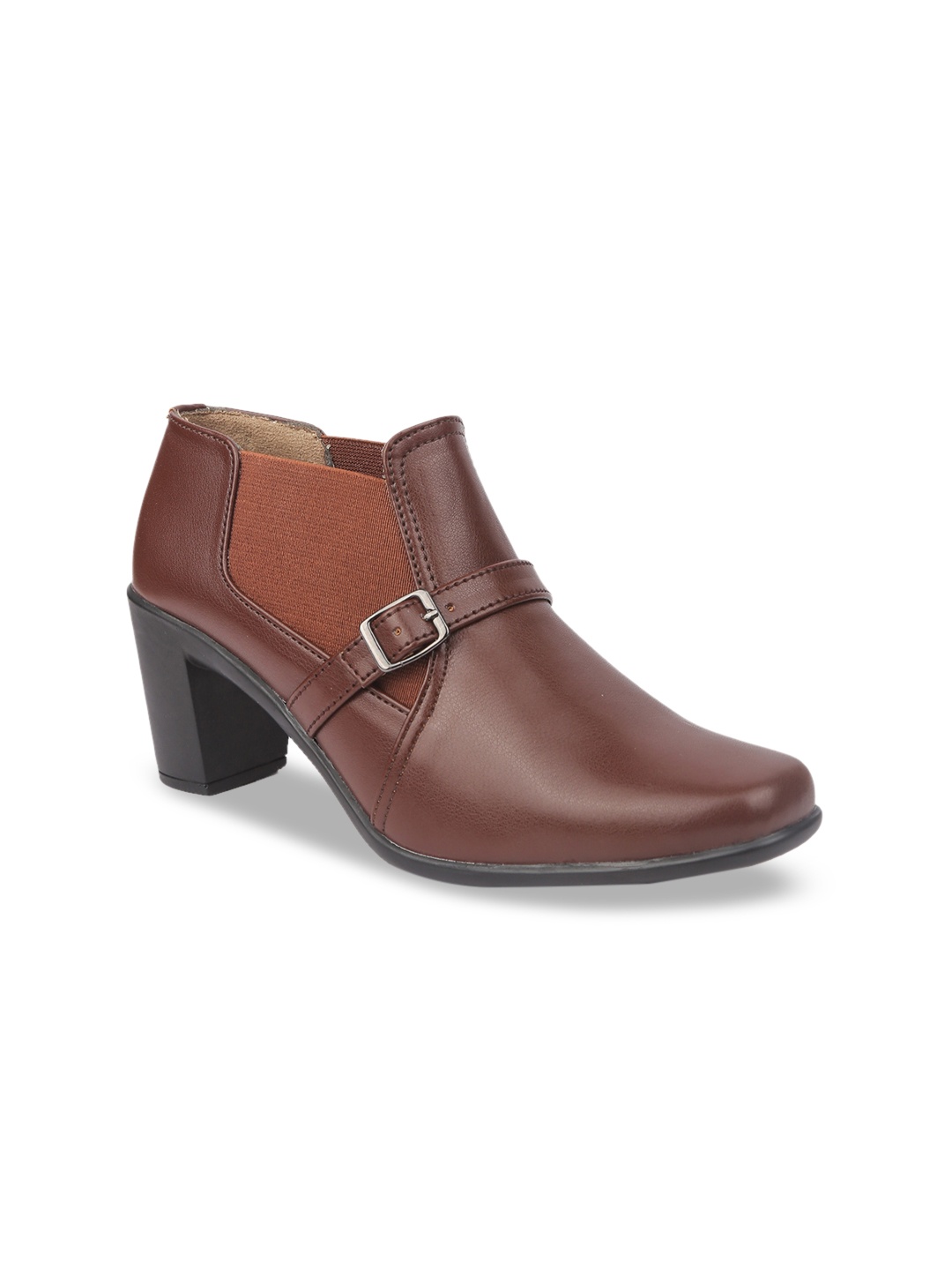 

VALIOSAA Women Brown Solid Heeled Boots