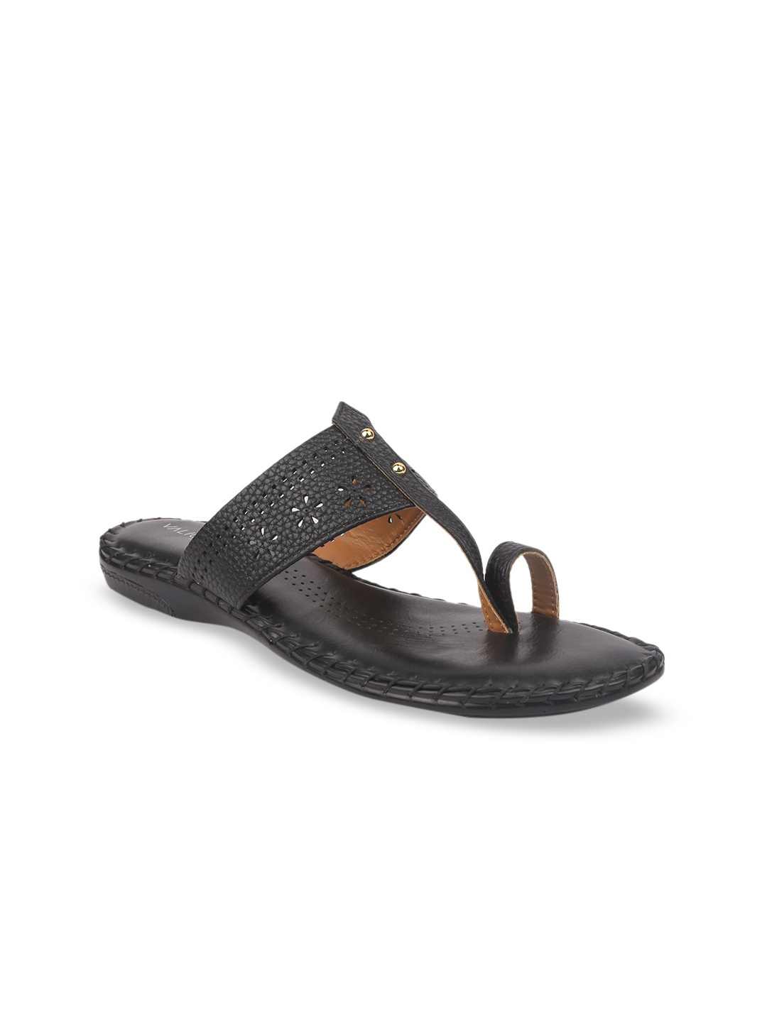 

VALIOSAA Women Black Textured One Toe Flats