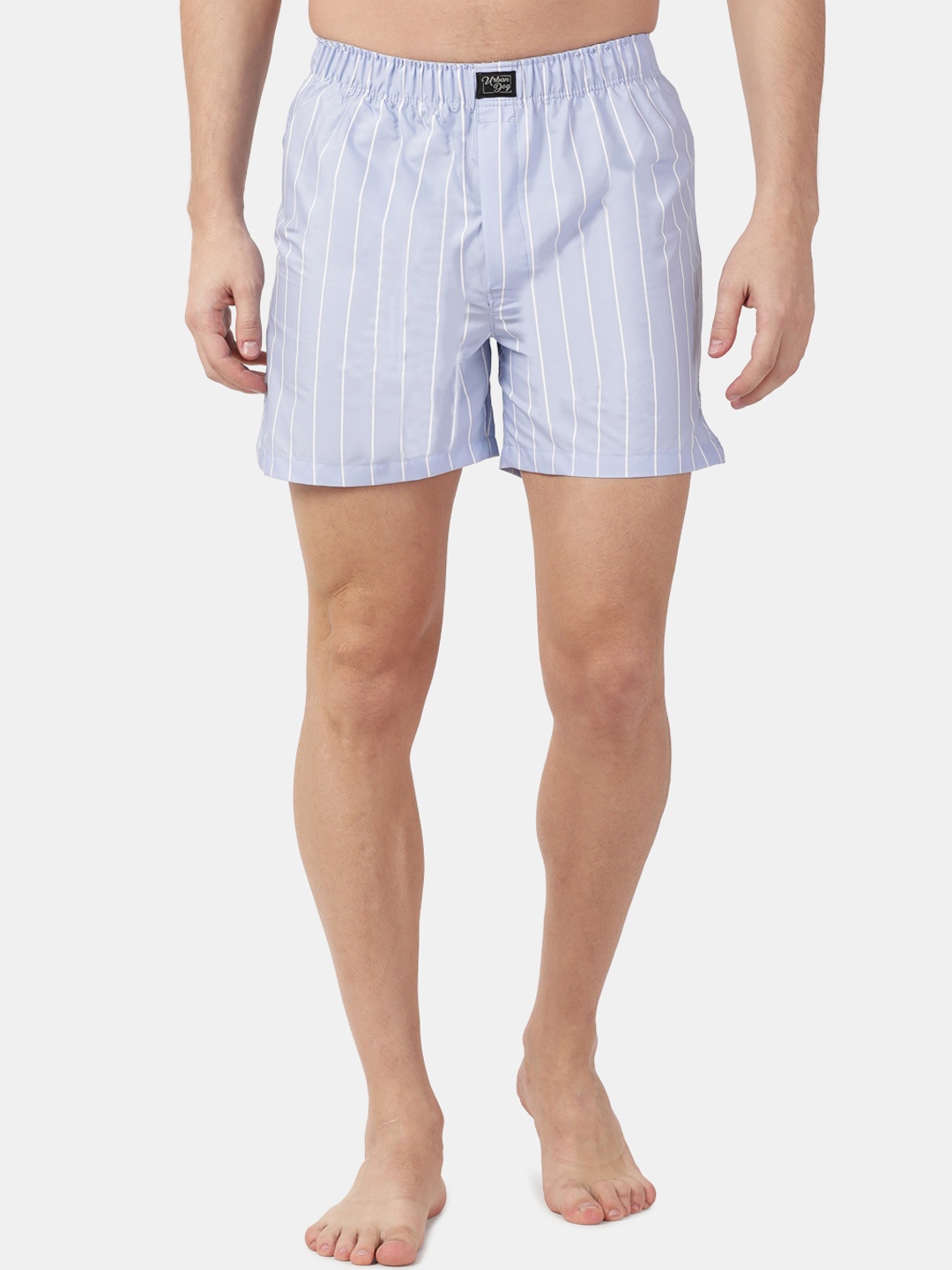 

Urban Dog Men Blue & White Striped Pure Cotton Boxer