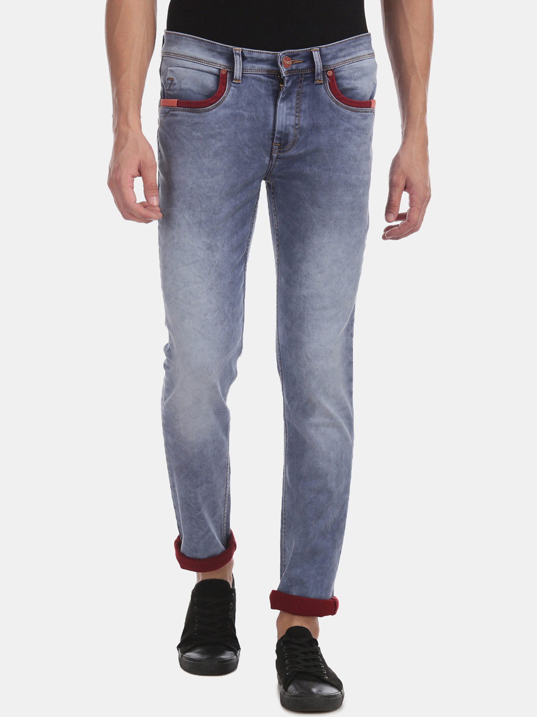 

RUF & TUF Men Blue Slim Fit Mid-Rise Clean Look Stretchable Jeans