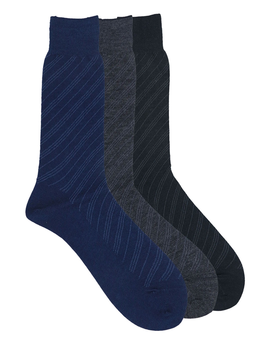 

Balenzia Men Pack of 3 Assorted Pure Wool Calf-Length Socks