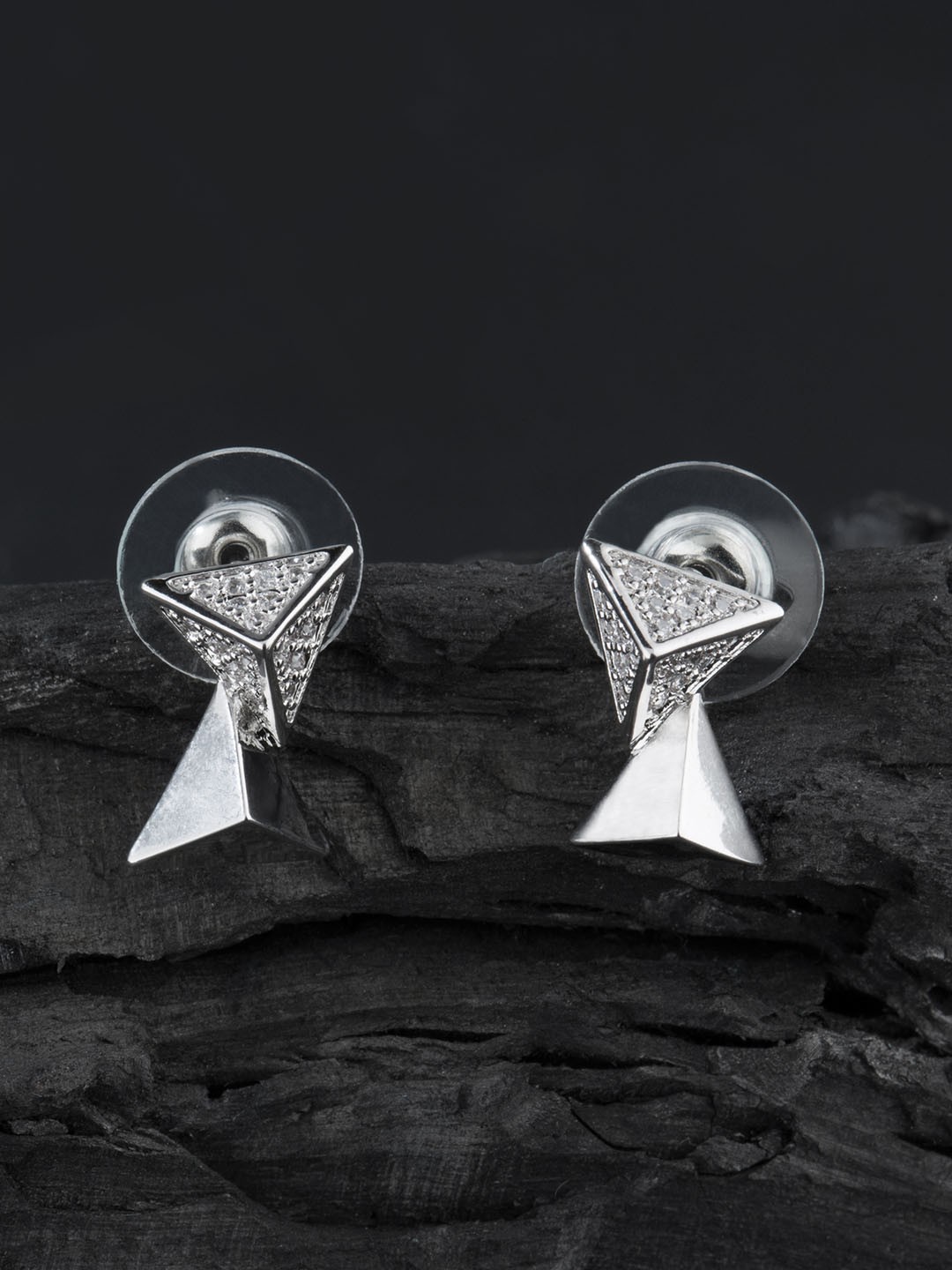 

E2O Silver-Plated Geometric Studs