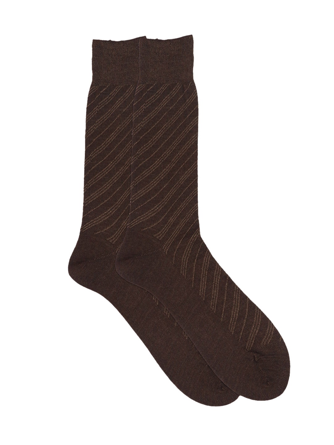 

Balenzia Men Brown Striped Pure Wool Calf-Length Socks