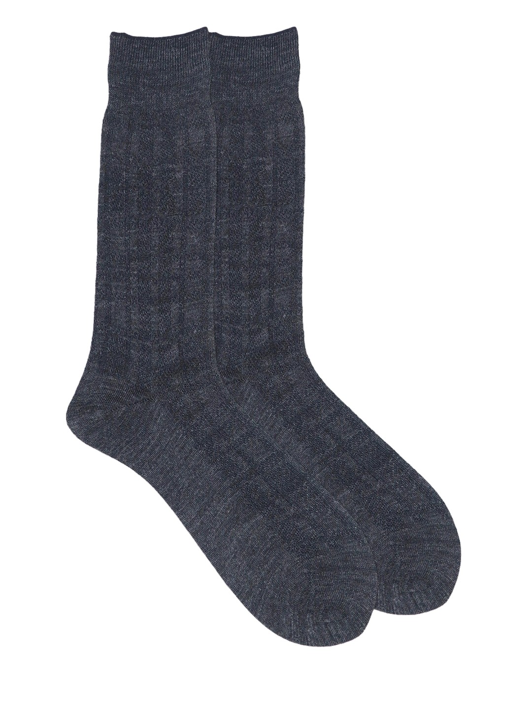 

Balenzia Men Grey Patterned Pure Wool Calf-Length Socks